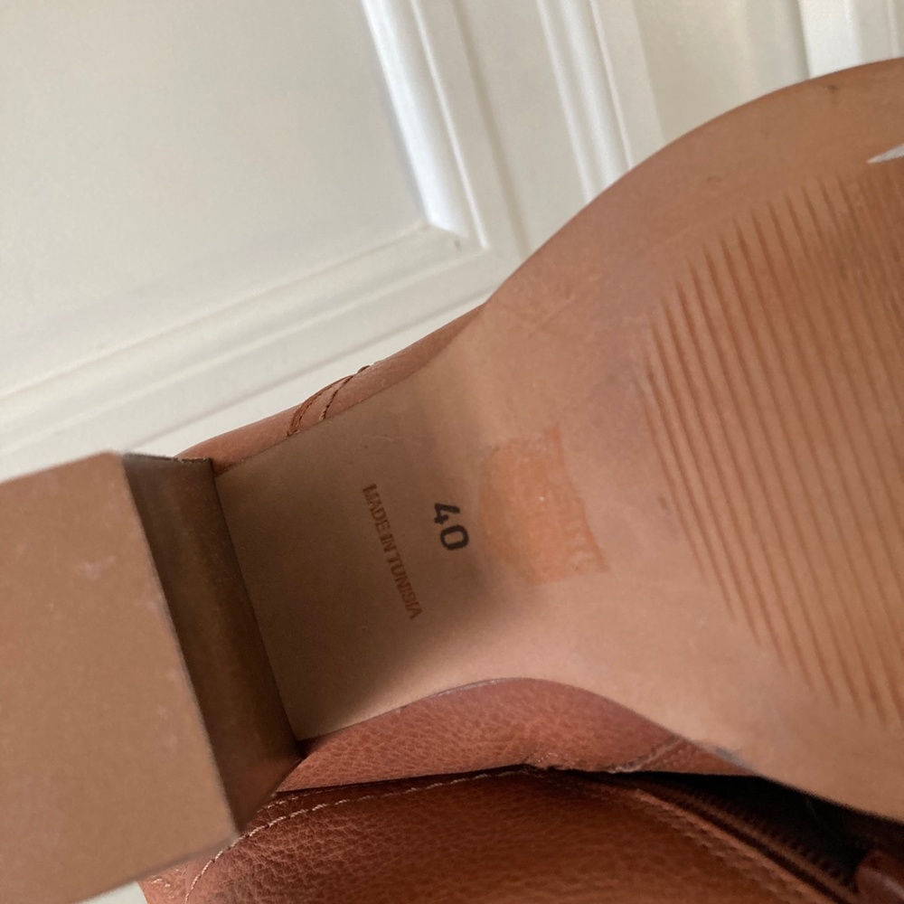 NWOT Free People Riley Tall Slouch Brown Leather Boots Sz 40/37 - Picture 7 of 7